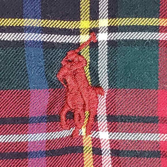 Polo Ralph Lauren Oxford Shirt Mens Size Large L Black Plaid Button Down - Picture 5 of 7